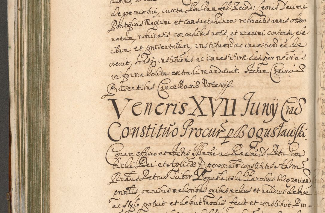 Zdjęcie nr 398 dla obiektu archiwalnego: Acta actorum, decretorum, sententiarum, erectionum, confirmationum, institutionum, resignationum, constitutionum, provisionum, quietationum, submissionum, protestationum, substitutionum R. D. Petri Gembicki, episcopi Cracoviensis, ducis Severiae in a. D. 1650 et 1651 acticatorum. Volumen V