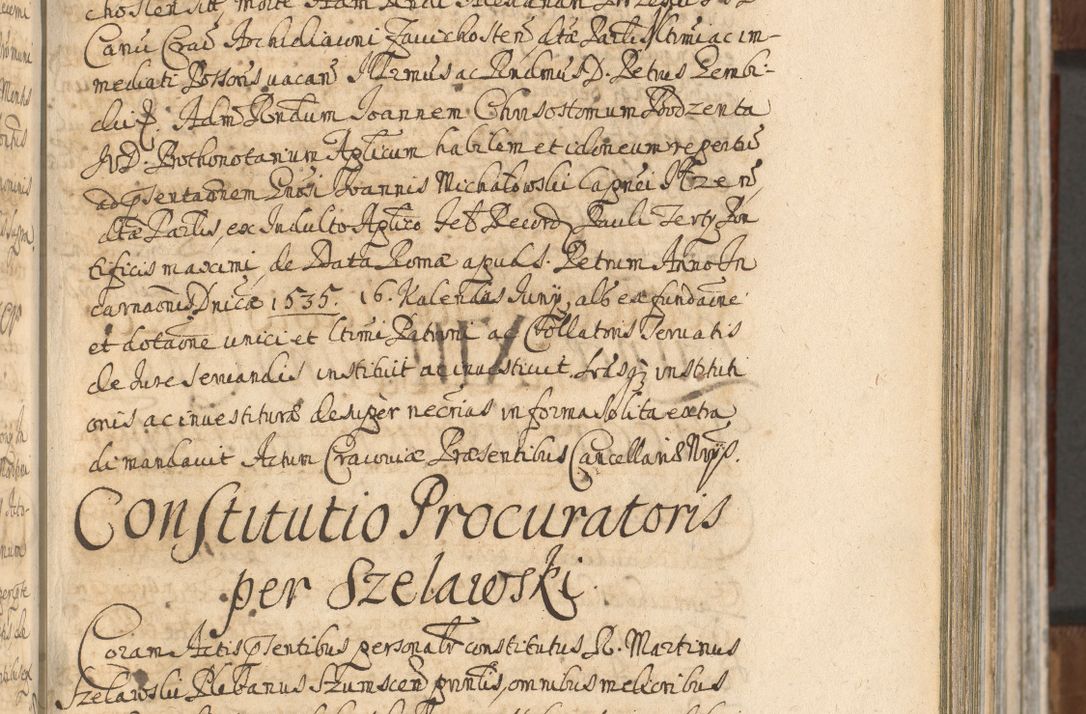 Zdjęcie nr 385 dla obiektu archiwalnego: Acta actorum, decretorum, sententiarum, erectionum, confirmationum, institutionum, resignationum, constitutionum, provisionum, quietationum, submissionum, protestationum, substitutionum R. D. Petri Gembicki, episcopi Cracoviensis, ducis Severiae in a. D. 1650 et 1651 acticatorum. Volumen V