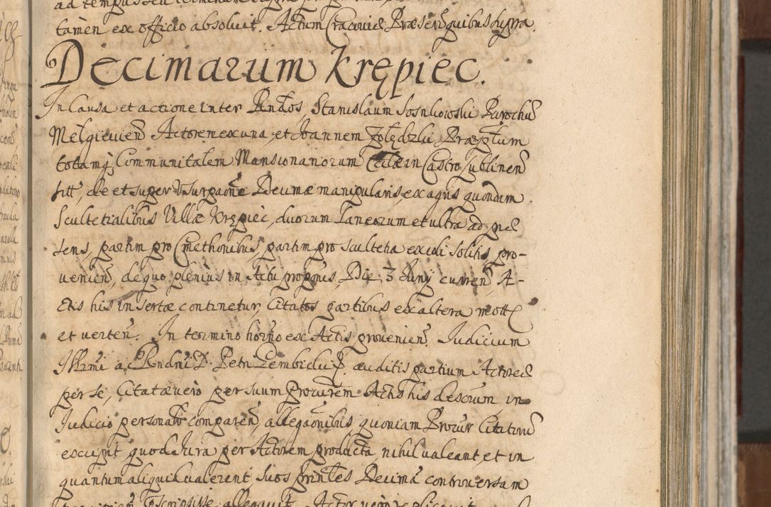 Zdjęcie nr 381 dla obiektu archiwalnego: Acta actorum, decretorum, sententiarum, erectionum, confirmationum, institutionum, resignationum, constitutionum, provisionum, quietationum, submissionum, protestationum, substitutionum R. D. Petri Gembicki, episcopi Cracoviensis, ducis Severiae in a. D. 1650 et 1651 acticatorum. Volumen V