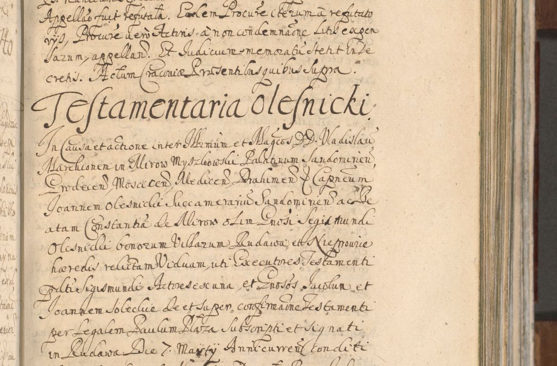 Zdjęcie nr 369 dla obiektu archiwalnego: Acta actorum, decretorum, sententiarum, erectionum, confirmationum, institutionum, resignationum, constitutionum, provisionum, quietationum, submissionum, protestationum, substitutionum R. D. Petri Gembicki, episcopi Cracoviensis, ducis Severiae in a. D. 1650 et 1651 acticatorum. Volumen V