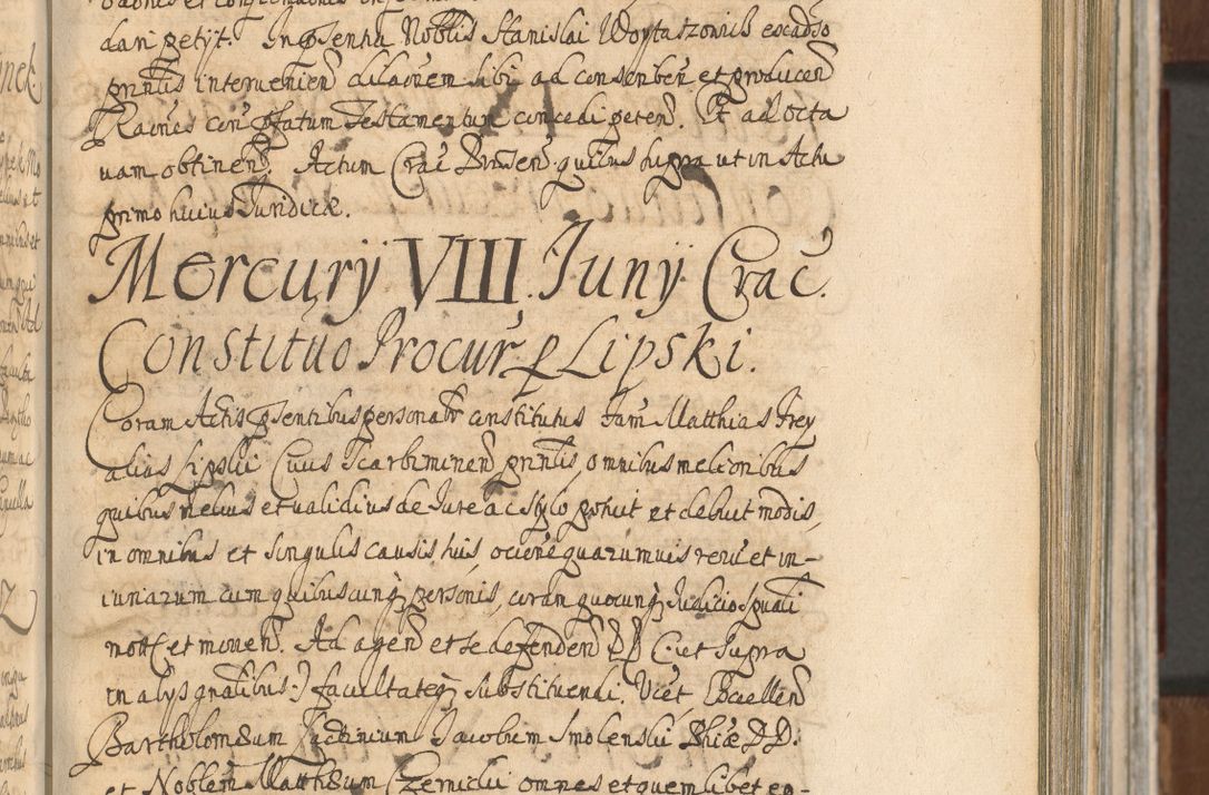 Zdjęcie nr 377 dla obiektu archiwalnego: Acta actorum, decretorum, sententiarum, erectionum, confirmationum, institutionum, resignationum, constitutionum, provisionum, quietationum, submissionum, protestationum, substitutionum R. D. Petri Gembicki, episcopi Cracoviensis, ducis Severiae in a. D. 1650 et 1651 acticatorum. Volumen V