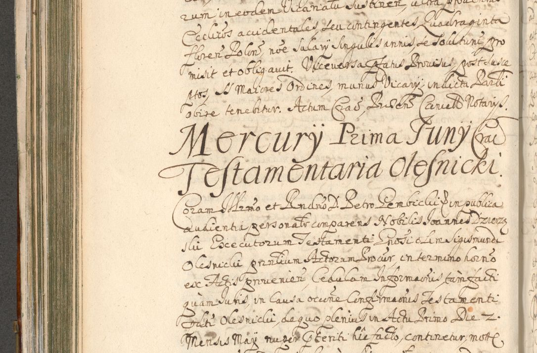 Zdjęcie nr 354 dla obiektu archiwalnego: Acta actorum, decretorum, sententiarum, erectionum, confirmationum, institutionum, resignationum, constitutionum, provisionum, quietationum, submissionum, protestationum, substitutionum R. D. Petri Gembicki, episcopi Cracoviensis, ducis Severiae in a. D. 1650 et 1651 acticatorum. Volumen V