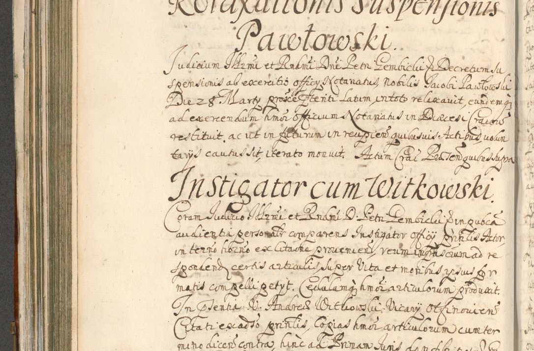 Zdjęcie nr 290 dla obiektu archiwalnego: Acta actorum, decretorum, sententiarum, erectionum, confirmationum, institutionum, resignationum, constitutionum, provisionum, quietationum, submissionum, protestationum, substitutionum R. D. Petri Gembicki, episcopi Cracoviensis, ducis Severiae in a. D. 1650 et 1651 acticatorum. Volumen V