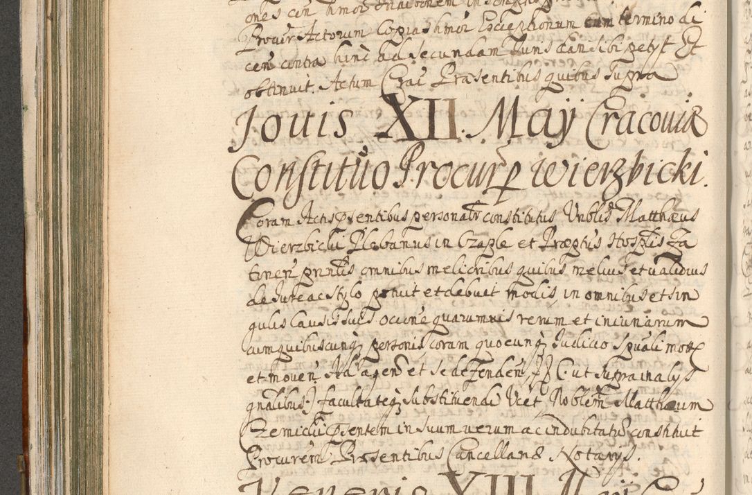 Zdjęcie nr 284 dla obiektu archiwalnego: Acta actorum, decretorum, sententiarum, erectionum, confirmationum, institutionum, resignationum, constitutionum, provisionum, quietationum, submissionum, protestationum, substitutionum R. D. Petri Gembicki, episcopi Cracoviensis, ducis Severiae in a. D. 1650 et 1651 acticatorum. Volumen V