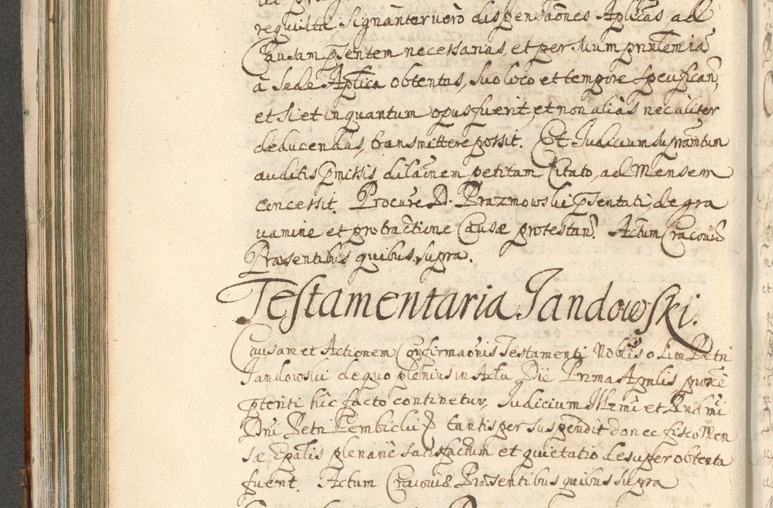 Zdjęcie nr 278 dla obiektu archiwalnego: Acta actorum, decretorum, sententiarum, erectionum, confirmationum, institutionum, resignationum, constitutionum, provisionum, quietationum, submissionum, protestationum, substitutionum R. D. Petri Gembicki, episcopi Cracoviensis, ducis Severiae in a. D. 1650 et 1651 acticatorum. Volumen V