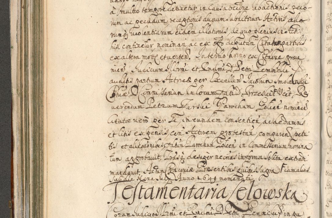 Zdjęcie nr 256 dla obiektu archiwalnego: Acta actorum, decretorum, sententiarum, erectionum, confirmationum, institutionum, resignationum, constitutionum, provisionum, quietationum, submissionum, protestationum, substitutionum R. D. Petri Gembicki, episcopi Cracoviensis, ducis Severiae in a. D. 1650 et 1651 acticatorum. Volumen V
