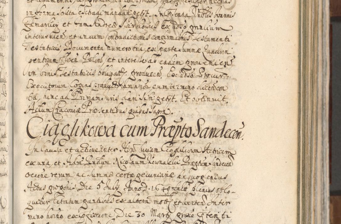 Zdjęcie nr 257 dla obiektu archiwalnego: Acta actorum, decretorum, sententiarum, erectionum, confirmationum, institutionum, resignationum, constitutionum, provisionum, quietationum, submissionum, protestationum, substitutionum R. D. Petri Gembicki, episcopi Cracoviensis, ducis Severiae in a. D. 1650 et 1651 acticatorum. Volumen V