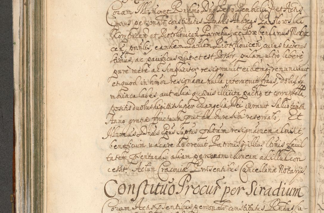 Zdjęcie nr 250 dla obiektu archiwalnego: Acta actorum, decretorum, sententiarum, erectionum, confirmationum, institutionum, resignationum, constitutionum, provisionum, quietationum, submissionum, protestationum, substitutionum R. D. Petri Gembicki, episcopi Cracoviensis, ducis Severiae in a. D. 1650 et 1651 acticatorum. Volumen V