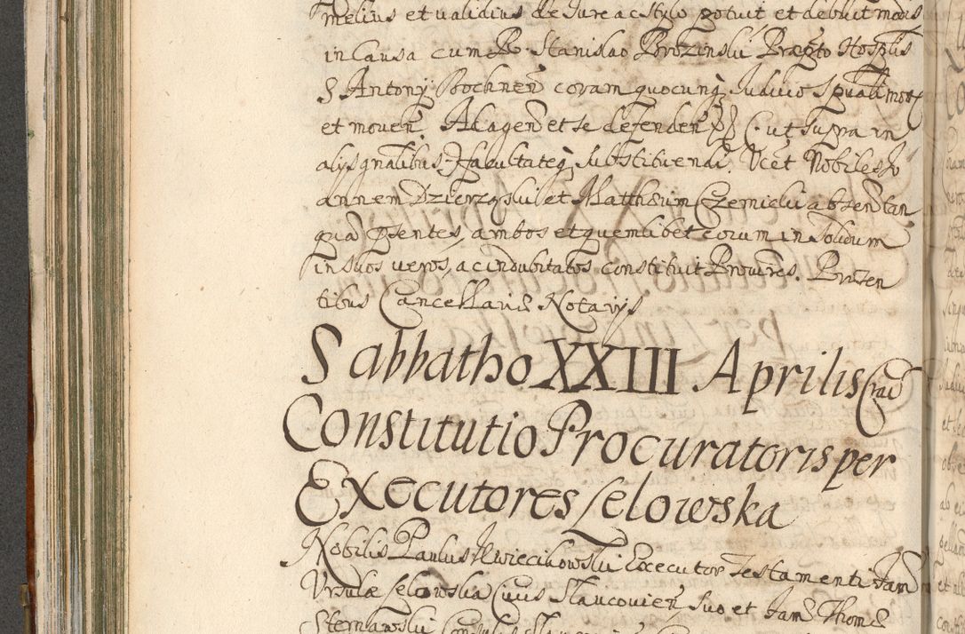 Zdjęcie nr 248 dla obiektu archiwalnego: Acta actorum, decretorum, sententiarum, erectionum, confirmationum, institutionum, resignationum, constitutionum, provisionum, quietationum, submissionum, protestationum, substitutionum R. D. Petri Gembicki, episcopi Cracoviensis, ducis Severiae in a. D. 1650 et 1651 acticatorum. Volumen V