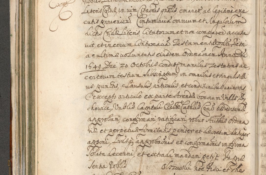 Zdjęcie nr 232 dla obiektu archiwalnego: Acta actorum, decretorum, sententiarum, erectionum, confirmationum, institutionum, resignationum, constitutionum, provisionum, quietationum, submissionum, protestationum, substitutionum R. D. Petri Gembicki, episcopi Cracoviensis, ducis Severiae in a. D. 1650 et 1651 acticatorum. Volumen V