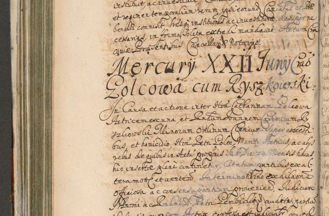 Zdjęcie nr 404 dla obiektu archiwalnego: Acta actorum, decretorum, sententiarum, erectionum, confirmationum, institutionum, resignationum, constitutionum, provisionum, quietationum, submissionum, protestationum, substitutionum R. D. Petri Gembicki, episcopi Cracoviensis, ducis Severiae in a. D. 1650 et 1651 acticatorum. Volumen V