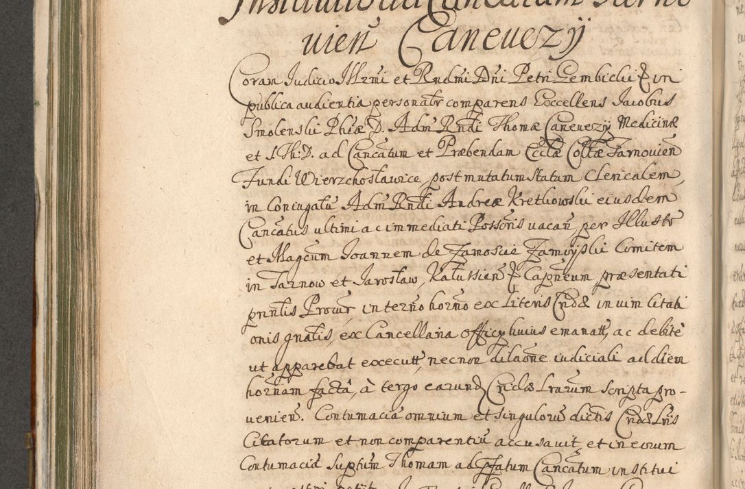 Zdjęcie nr 578 dla obiektu archiwalnego: Acta actorum, decretorum, sententiarum, erectionum, confirmationum, institutionum, resignationum, constitutionum, provisionum, quietationum, submissionum, protestationum, substitutionum R. D. Petri Gembicki, episcopi Cracoviensis, ducis Severiae in a. D. 1650 et 1651 acticatorum. Volumen V