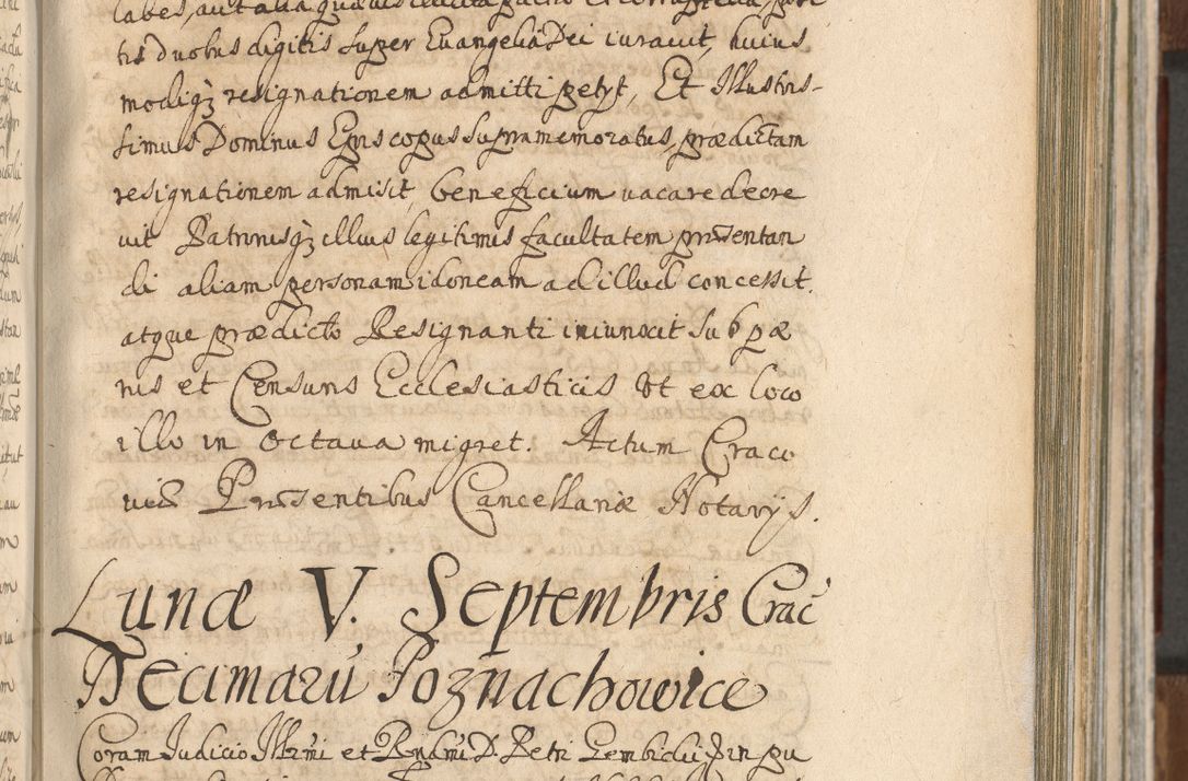 Zdjęcie nr 575 dla obiektu archiwalnego: Acta actorum, decretorum, sententiarum, erectionum, confirmationum, institutionum, resignationum, constitutionum, provisionum, quietationum, submissionum, protestationum, substitutionum R. D. Petri Gembicki, episcopi Cracoviensis, ducis Severiae in a. D. 1650 et 1651 acticatorum. Volumen V