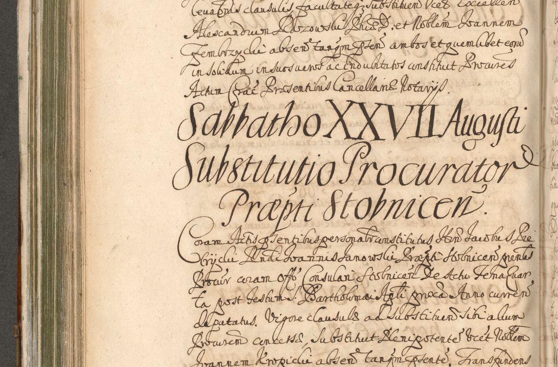 Zdjęcie nr 556 dla obiektu archiwalnego: Acta actorum, decretorum, sententiarum, erectionum, confirmationum, institutionum, resignationum, constitutionum, provisionum, quietationum, submissionum, protestationum, substitutionum R. D. Petri Gembicki, episcopi Cracoviensis, ducis Severiae in a. D. 1650 et 1651 acticatorum. Volumen V