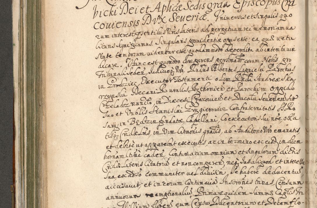 Zdjęcie nr 510 dla obiektu archiwalnego: Acta actorum, decretorum, sententiarum, erectionum, confirmationum, institutionum, resignationum, constitutionum, provisionum, quietationum, submissionum, protestationum, substitutionum R. D. Petri Gembicki, episcopi Cracoviensis, ducis Severiae in a. D. 1650 et 1651 acticatorum. Volumen V