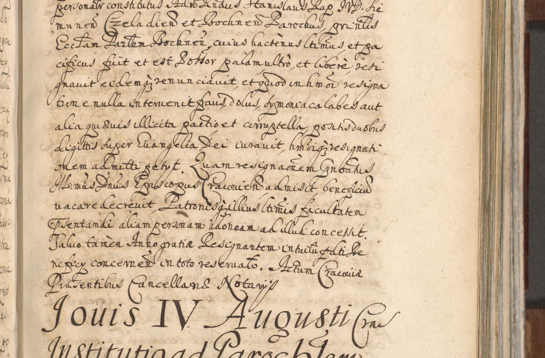 Zdjęcie nr 499 dla obiektu archiwalnego: Acta actorum, decretorum, sententiarum, erectionum, confirmationum, institutionum, resignationum, constitutionum, provisionum, quietationum, submissionum, protestationum, substitutionum R. D. Petri Gembicki, episcopi Cracoviensis, ducis Severiae in a. D. 1650 et 1651 acticatorum. Volumen V