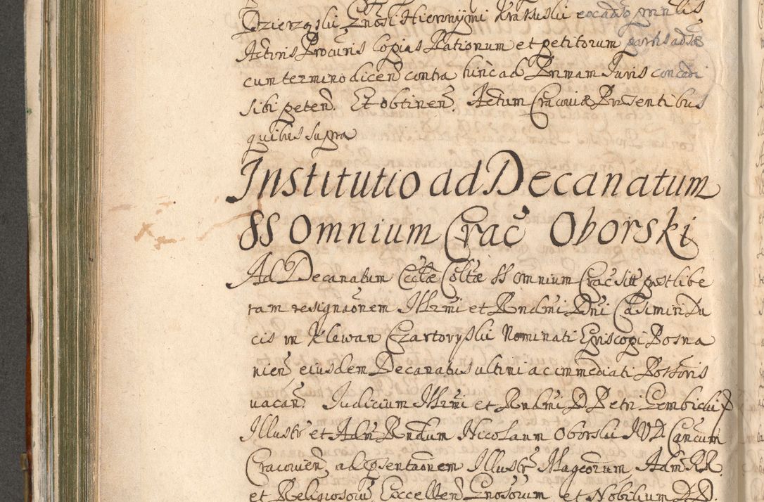Zdjęcie nr 488 dla obiektu archiwalnego: Acta actorum, decretorum, sententiarum, erectionum, confirmationum, institutionum, resignationum, constitutionum, provisionum, quietationum, submissionum, protestationum, substitutionum R. D. Petri Gembicki, episcopi Cracoviensis, ducis Severiae in a. D. 1650 et 1651 acticatorum. Volumen V