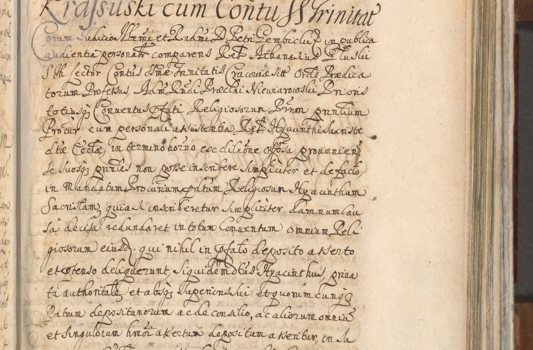 Zdjęcie nr 487 dla obiektu archiwalnego: Acta actorum, decretorum, sententiarum, erectionum, confirmationum, institutionum, resignationum, constitutionum, provisionum, quietationum, submissionum, protestationum, substitutionum R. D. Petri Gembicki, episcopi Cracoviensis, ducis Severiae in a. D. 1650 et 1651 acticatorum. Volumen V