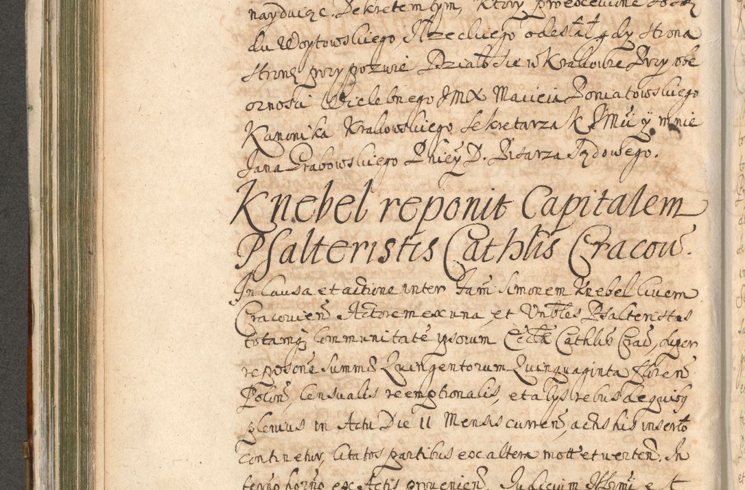 Zdjęcie nr 486 dla obiektu archiwalnego: Acta actorum, decretorum, sententiarum, erectionum, confirmationum, institutionum, resignationum, constitutionum, provisionum, quietationum, submissionum, protestationum, substitutionum R. D. Petri Gembicki, episcopi Cracoviensis, ducis Severiae in a. D. 1650 et 1651 acticatorum. Volumen V