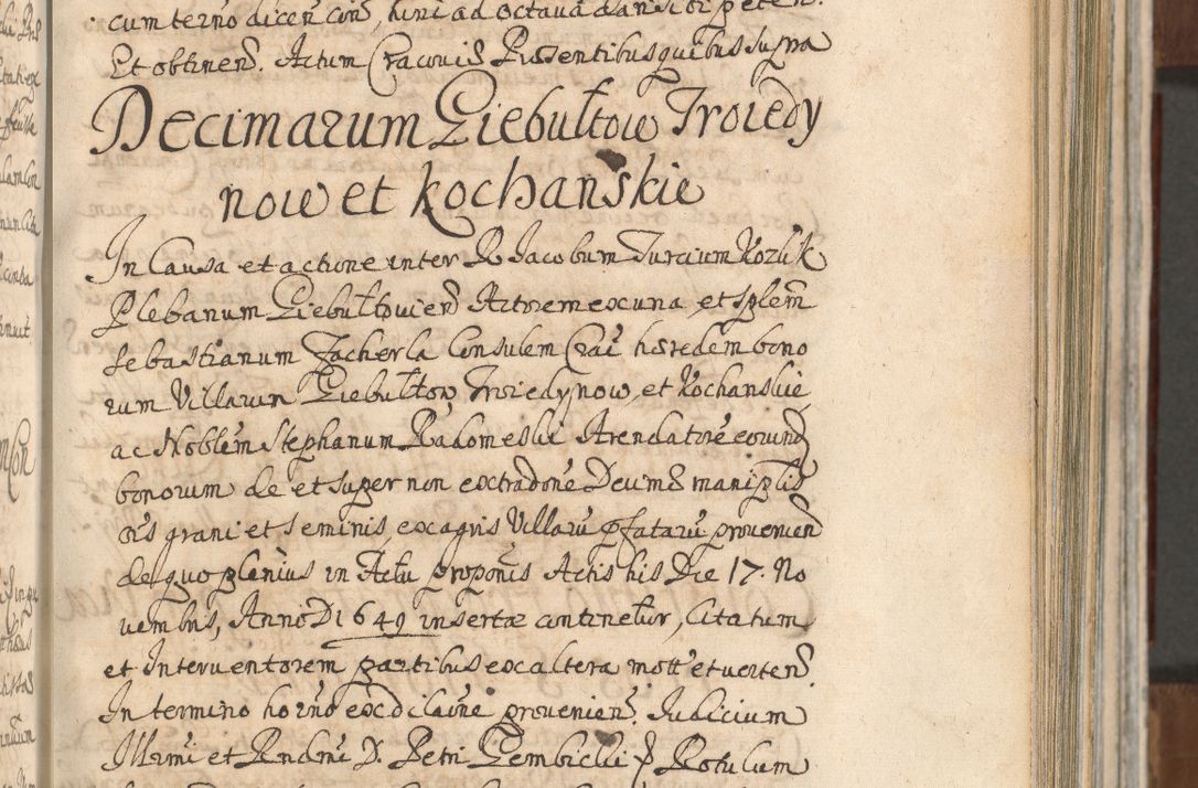 Zdjęcie nr 441 dla obiektu archiwalnego: Acta actorum, decretorum, sententiarum, erectionum, confirmationum, institutionum, resignationum, constitutionum, provisionum, quietationum, submissionum, protestationum, substitutionum R. D. Petri Gembicki, episcopi Cracoviensis, ducis Severiae in a. D. 1650 et 1651 acticatorum. Volumen V