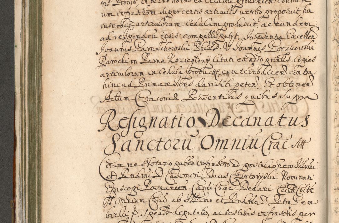 Zdjęcie nr 428 dla obiektu archiwalnego: Acta actorum, decretorum, sententiarum, erectionum, confirmationum, institutionum, resignationum, constitutionum, provisionum, quietationum, submissionum, protestationum, substitutionum R. D. Petri Gembicki, episcopi Cracoviensis, ducis Severiae in a. D. 1650 et 1651 acticatorum. Volumen V