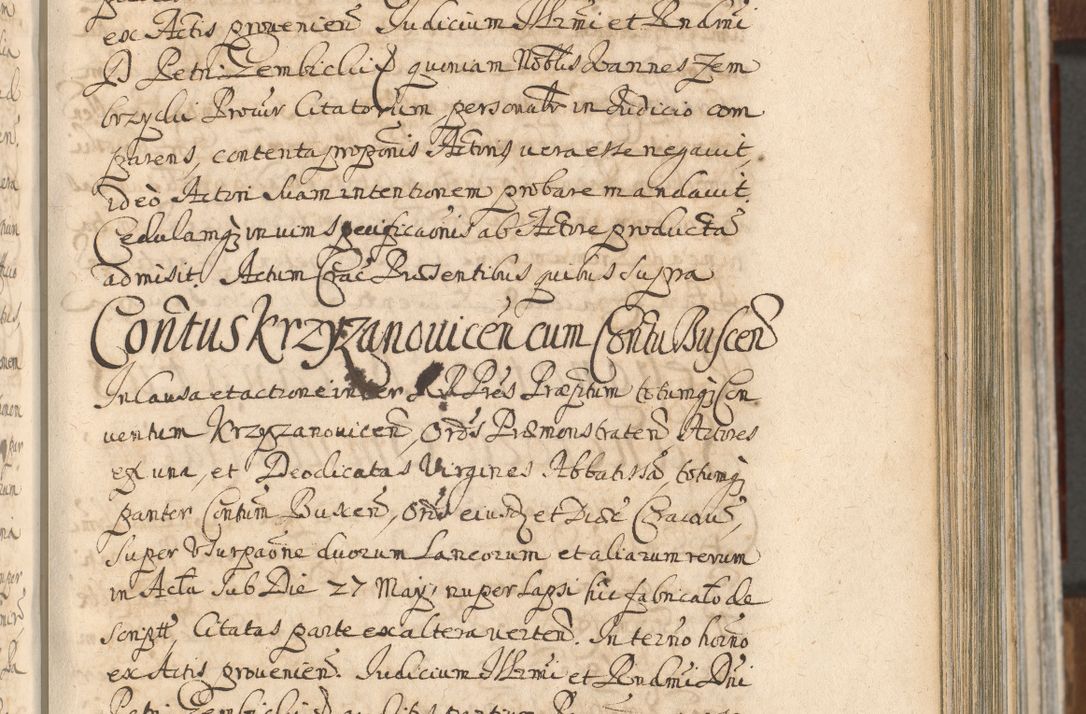 Zdjęcie nr 427 dla obiektu archiwalnego: Acta actorum, decretorum, sententiarum, erectionum, confirmationum, institutionum, resignationum, constitutionum, provisionum, quietationum, submissionum, protestationum, substitutionum R. D. Petri Gembicki, episcopi Cracoviensis, ducis Severiae in a. D. 1650 et 1651 acticatorum. Volumen V