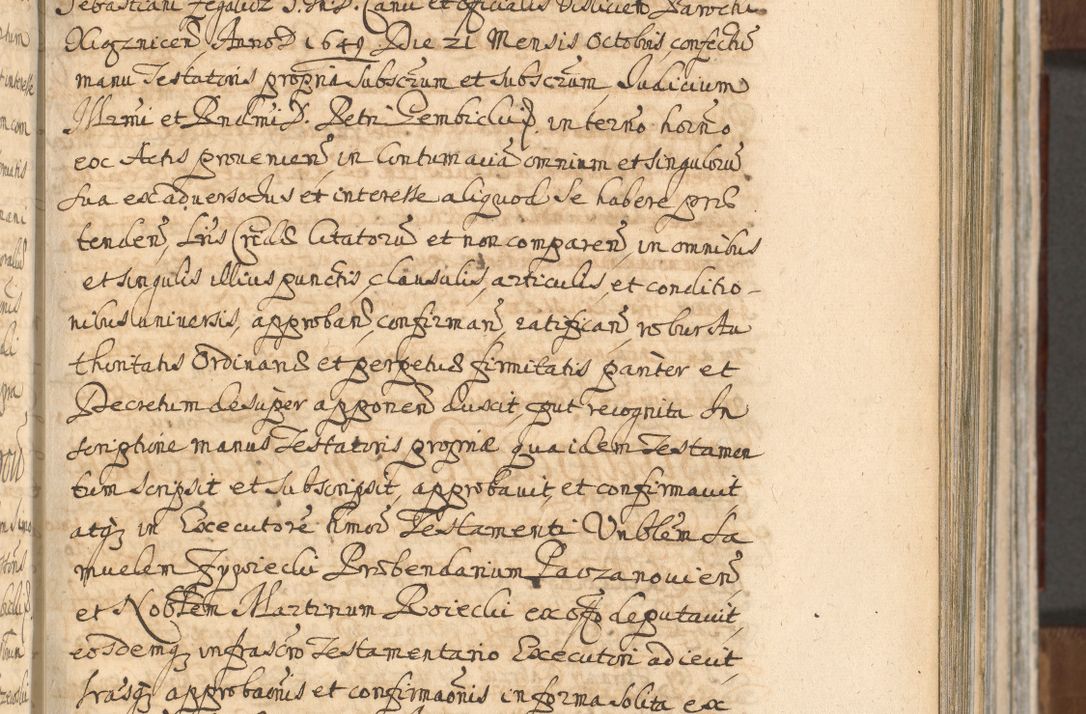 Zdjęcie nr 419 dla obiektu archiwalnego: Acta actorum, decretorum, sententiarum, erectionum, confirmationum, institutionum, resignationum, constitutionum, provisionum, quietationum, submissionum, protestationum, substitutionum R. D. Petri Gembicki, episcopi Cracoviensis, ducis Severiae in a. D. 1650 et 1651 acticatorum. Volumen V