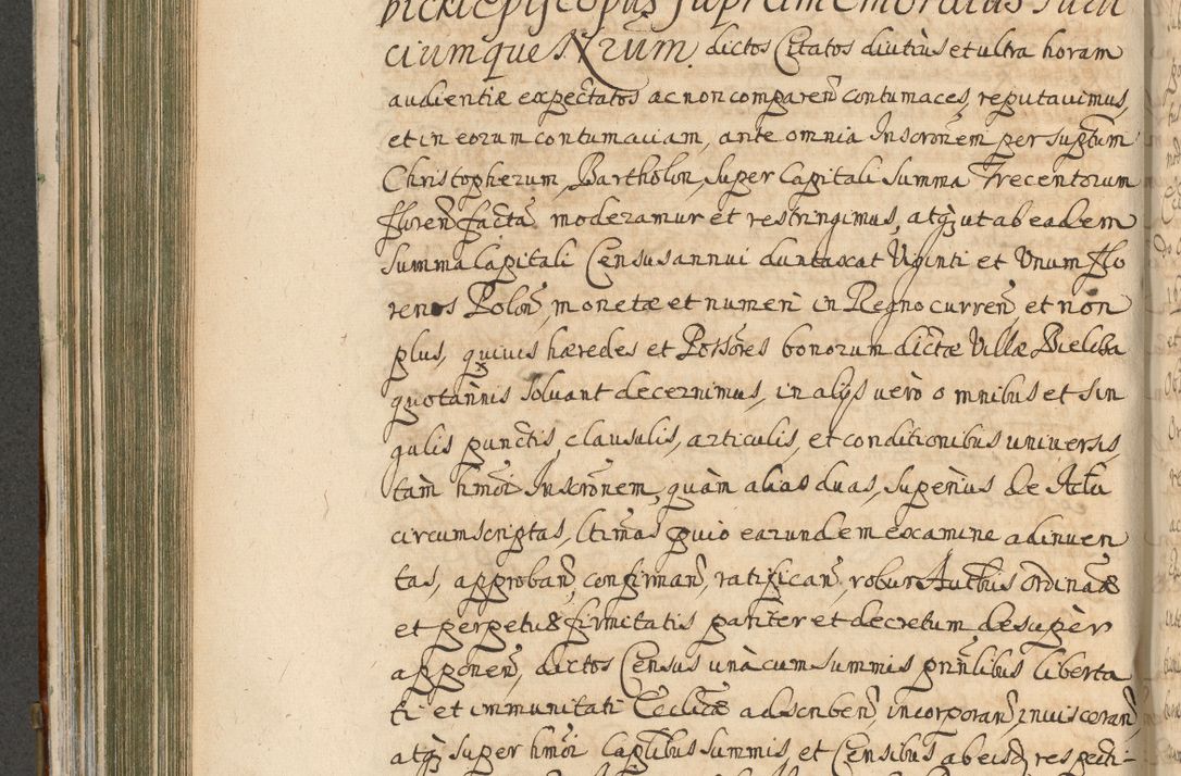 Zdjęcie nr 416 dla obiektu archiwalnego: Acta actorum, decretorum, sententiarum, erectionum, confirmationum, institutionum, resignationum, constitutionum, provisionum, quietationum, submissionum, protestationum, substitutionum R. D. Petri Gembicki, episcopi Cracoviensis, ducis Severiae in a. D. 1650 et 1651 acticatorum. Volumen V