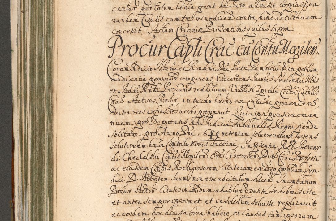 Zdjęcie nr 408 dla obiektu archiwalnego: Acta actorum, decretorum, sententiarum, erectionum, confirmationum, institutionum, resignationum, constitutionum, provisionum, quietationum, submissionum, protestationum, substitutionum R. D. Petri Gembicki, episcopi Cracoviensis, ducis Severiae in a. D. 1650 et 1651 acticatorum. Volumen V
