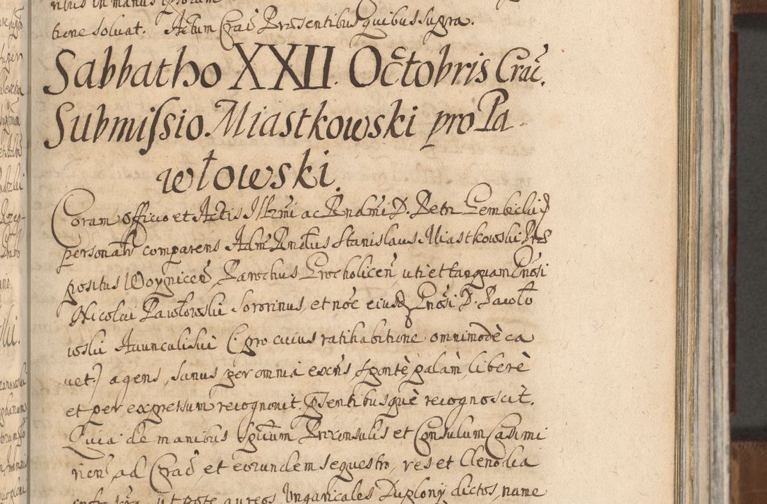 Zdjęcie nr 759 dla obiektu archiwalnego: Acta actorum, decretorum, sententiarum, erectionum, confirmationum, institutionum, resignationum, constitutionum, provisionum, quietationum, submissionum, protestationum, substitutionum R. D. Petri Gembicki, episcopi Cracoviensis, ducis Severiae in a. D. 1650 et 1651 acticatorum. Volumen V