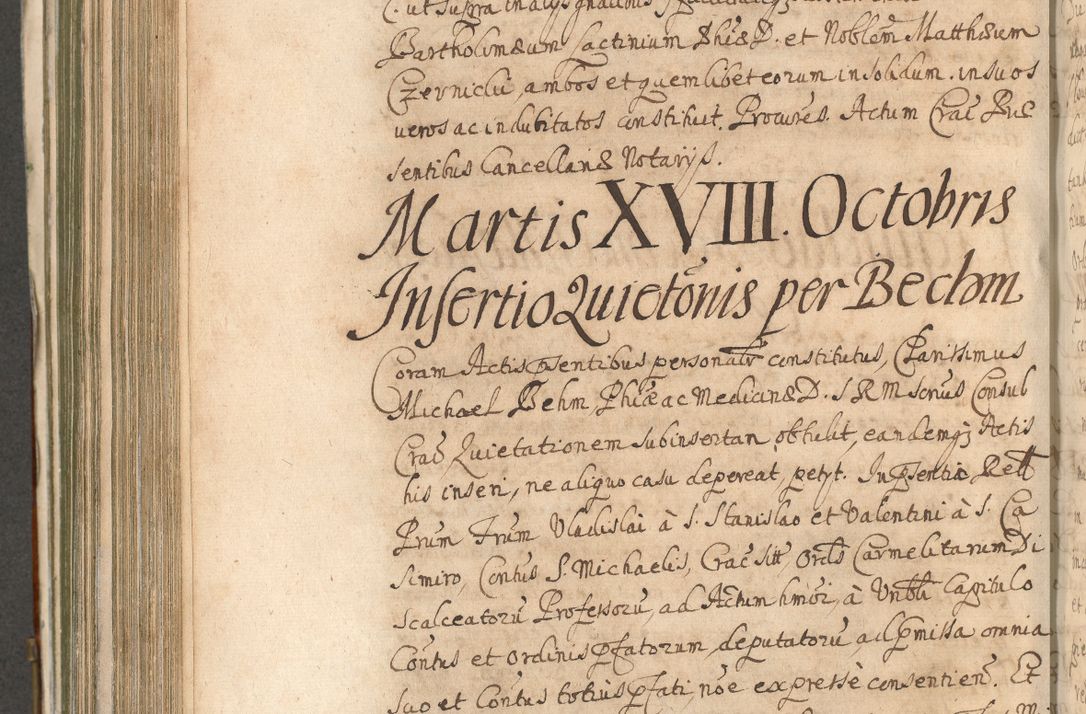 Zdjęcie nr 740 dla obiektu archiwalnego: Acta actorum, decretorum, sententiarum, erectionum, confirmationum, institutionum, resignationum, constitutionum, provisionum, quietationum, submissionum, protestationum, substitutionum R. D. Petri Gembicki, episcopi Cracoviensis, ducis Severiae in a. D. 1650 et 1651 acticatorum. Volumen V