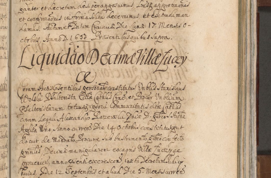Zdjęcie nr 739 dla obiektu archiwalnego: Acta actorum, decretorum, sententiarum, erectionum, confirmationum, institutionum, resignationum, constitutionum, provisionum, quietationum, submissionum, protestationum, substitutionum R. D. Petri Gembicki, episcopi Cracoviensis, ducis Severiae in a. D. 1650 et 1651 acticatorum. Volumen V