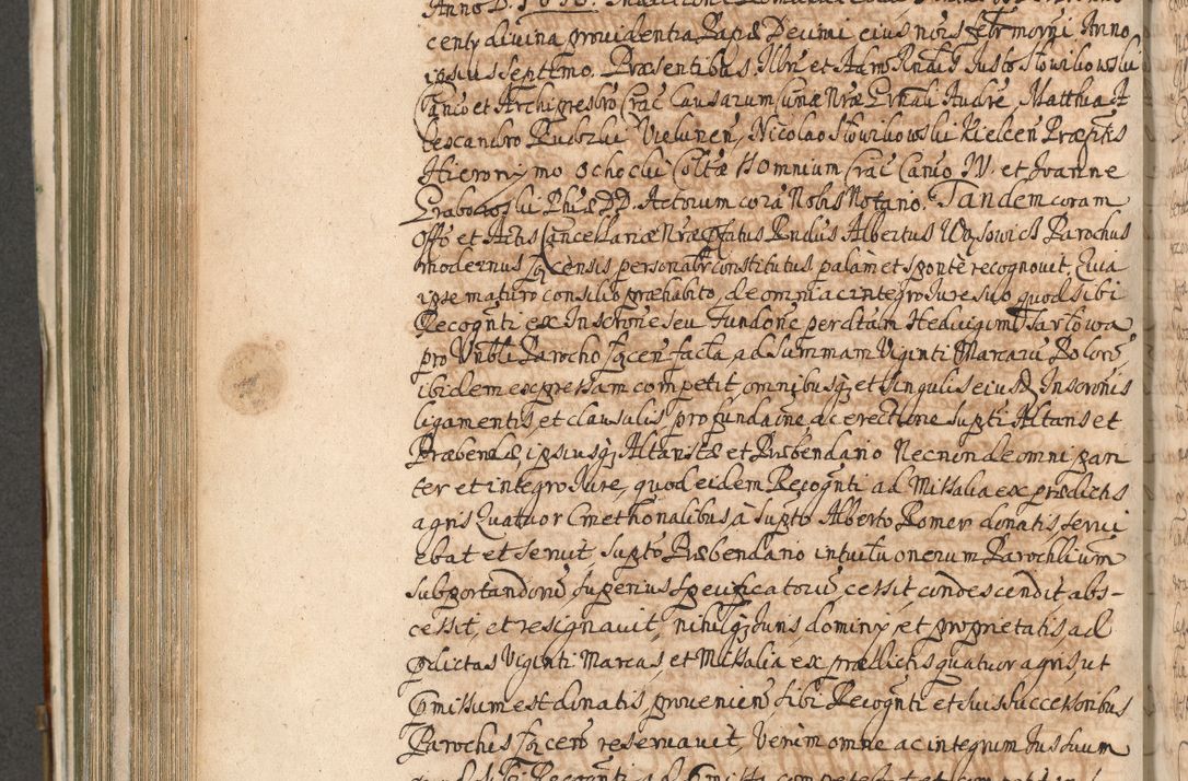 Zdjęcie nr 710 dla obiektu archiwalnego: Acta actorum, decretorum, sententiarum, erectionum, confirmationum, institutionum, resignationum, constitutionum, provisionum, quietationum, submissionum, protestationum, substitutionum R. D. Petri Gembicki, episcopi Cracoviensis, ducis Severiae in a. D. 1650 et 1651 acticatorum. Volumen V