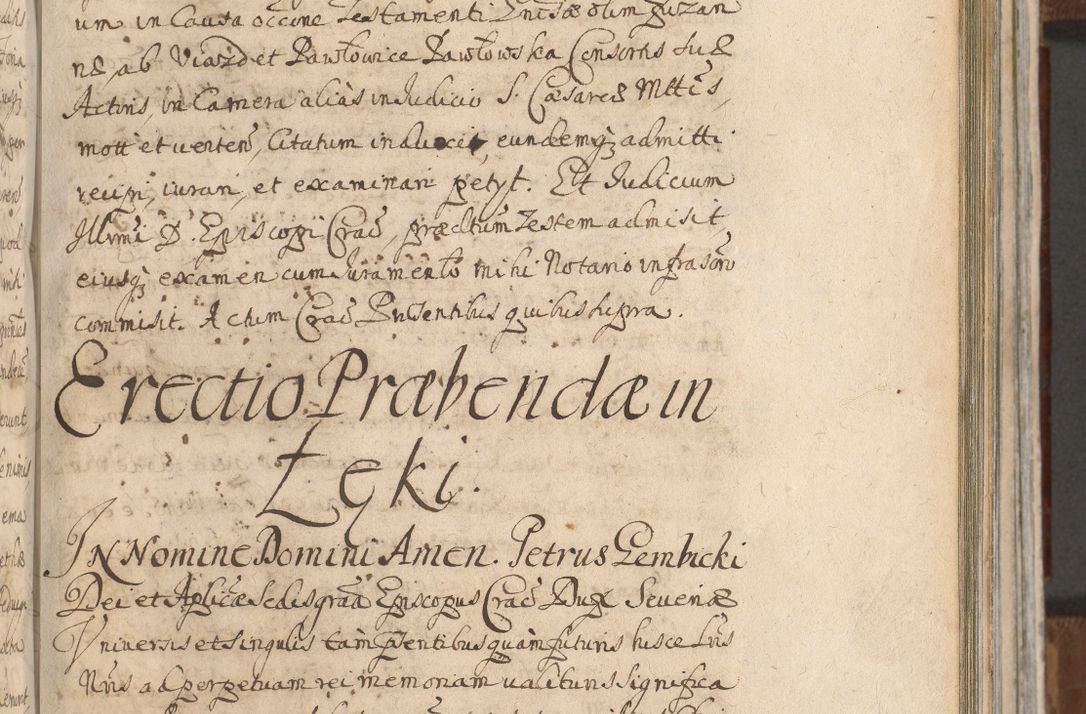 Zdjęcie nr 695 dla obiektu archiwalnego: Acta actorum, decretorum, sententiarum, erectionum, confirmationum, institutionum, resignationum, constitutionum, provisionum, quietationum, submissionum, protestationum, substitutionum R. D. Petri Gembicki, episcopi Cracoviensis, ducis Severiae in a. D. 1650 et 1651 acticatorum. Volumen V