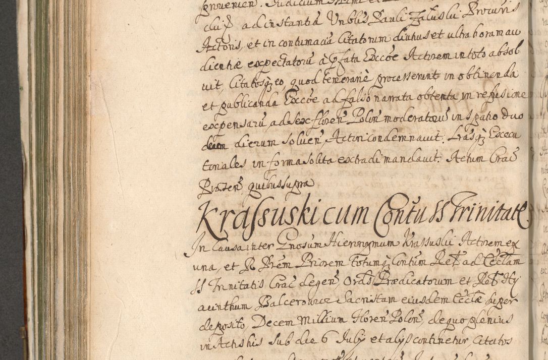 Zdjęcie nr 692 dla obiektu archiwalnego: Acta actorum, decretorum, sententiarum, erectionum, confirmationum, institutionum, resignationum, constitutionum, provisionum, quietationum, submissionum, protestationum, substitutionum R. D. Petri Gembicki, episcopi Cracoviensis, ducis Severiae in a. D. 1650 et 1651 acticatorum. Volumen V