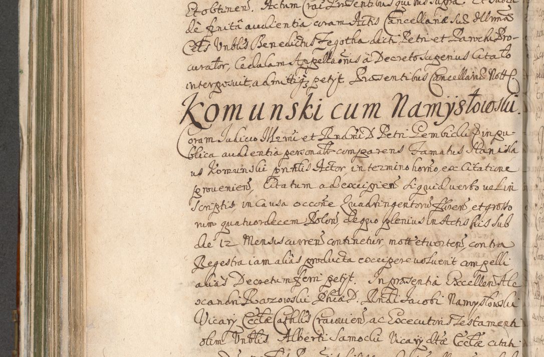 Zdjęcie nr 646 dla obiektu archiwalnego: Acta actorum, decretorum, sententiarum, erectionum, confirmationum, institutionum, resignationum, constitutionum, provisionum, quietationum, submissionum, protestationum, substitutionum R. D. Petri Gembicki, episcopi Cracoviensis, ducis Severiae in a. D. 1650 et 1651 acticatorum. Volumen V