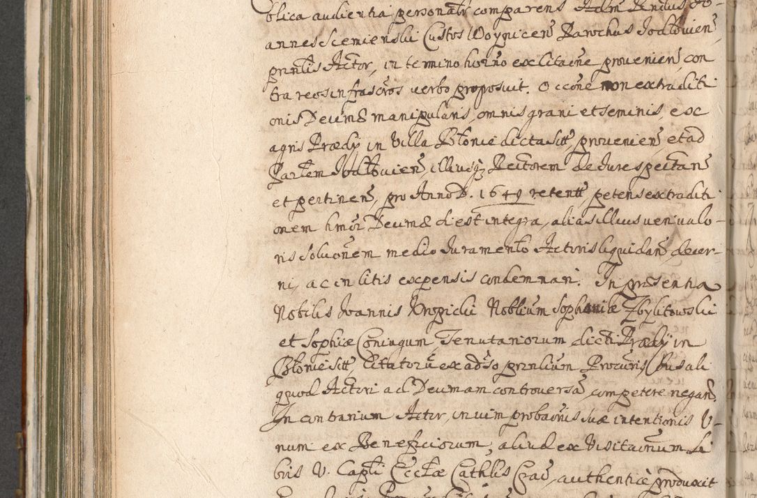 Zdjęcie nr 638 dla obiektu archiwalnego: Acta actorum, decretorum, sententiarum, erectionum, confirmationum, institutionum, resignationum, constitutionum, provisionum, quietationum, submissionum, protestationum, substitutionum R. D. Petri Gembicki, episcopi Cracoviensis, ducis Severiae in a. D. 1650 et 1651 acticatorum. Volumen V