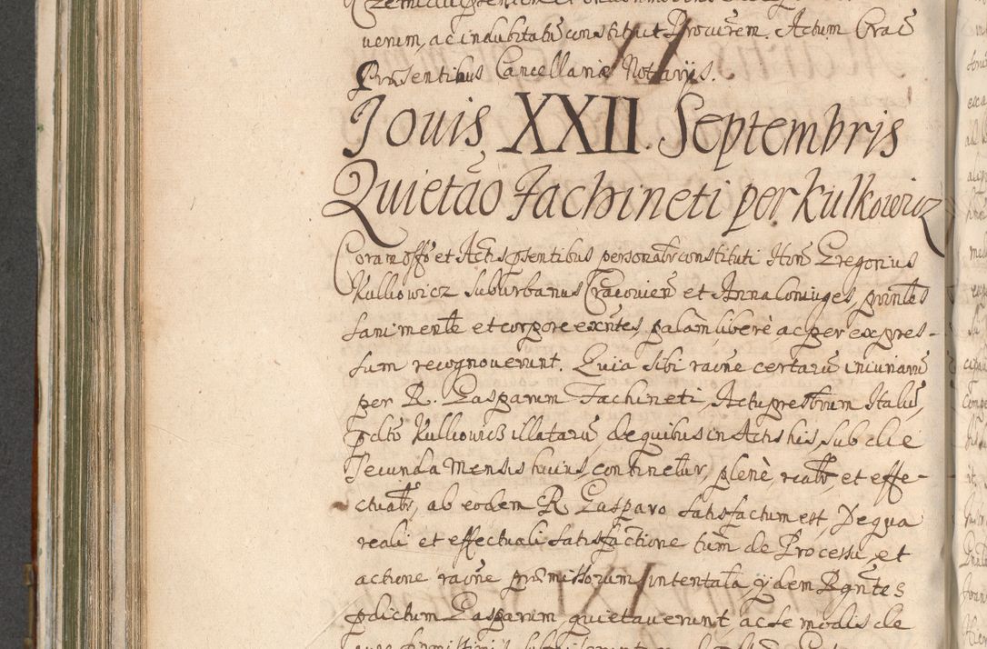 Zdjęcie nr 626 dla obiektu archiwalnego: Acta actorum, decretorum, sententiarum, erectionum, confirmationum, institutionum, resignationum, constitutionum, provisionum, quietationum, submissionum, protestationum, substitutionum R. D. Petri Gembicki, episcopi Cracoviensis, ducis Severiae in a. D. 1650 et 1651 acticatorum. Volumen V