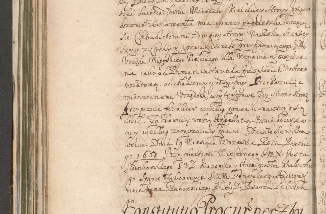 Zdjęcie nr 624 dla obiektu archiwalnego: Acta actorum, decretorum, sententiarum, erectionum, confirmationum, institutionum, resignationum, constitutionum, provisionum, quietationum, submissionum, protestationum, substitutionum R. D. Petri Gembicki, episcopi Cracoviensis, ducis Severiae in a. D. 1650 et 1651 acticatorum. Volumen V