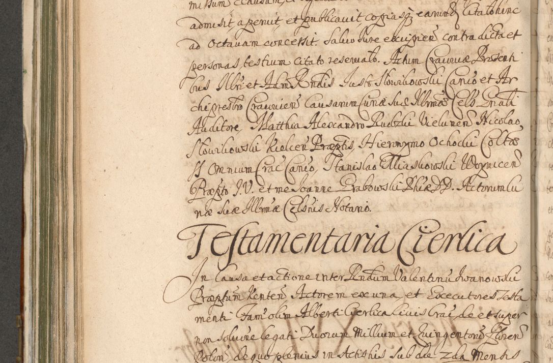 Zdjęcie nr 608 dla obiektu archiwalnego: Acta actorum, decretorum, sententiarum, erectionum, confirmationum, institutionum, resignationum, constitutionum, provisionum, quietationum, submissionum, protestationum, substitutionum R. D. Petri Gembicki, episcopi Cracoviensis, ducis Severiae in a. D. 1650 et 1651 acticatorum. Volumen V