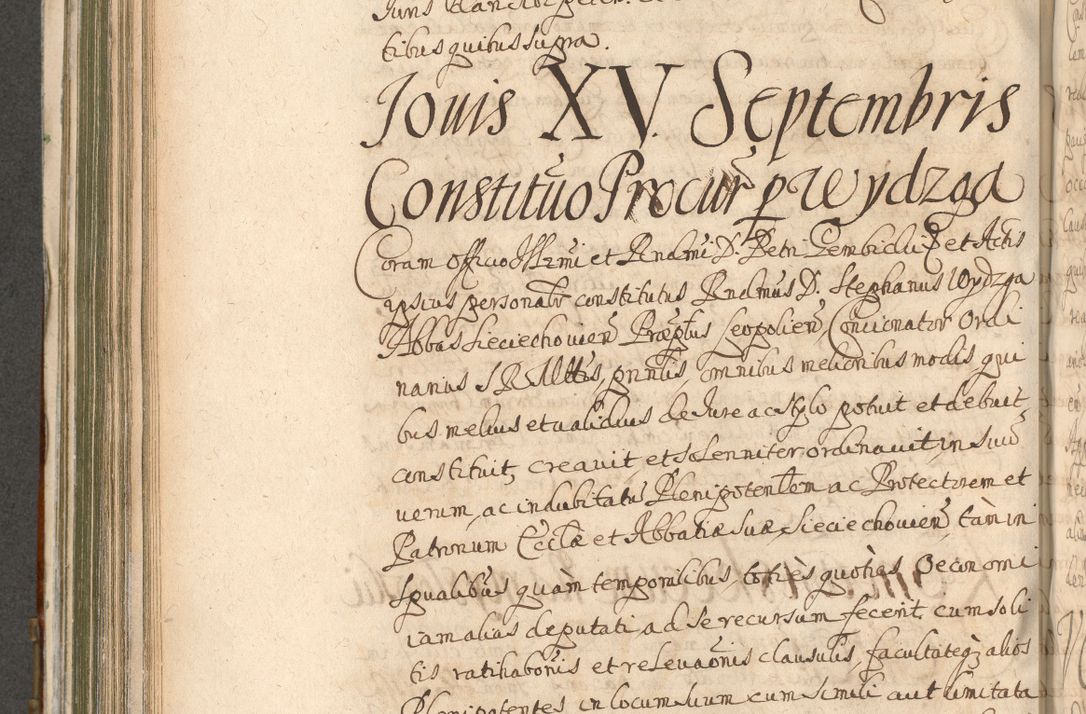 Zdjęcie nr 606 dla obiektu archiwalnego: Acta actorum, decretorum, sententiarum, erectionum, confirmationum, institutionum, resignationum, constitutionum, provisionum, quietationum, submissionum, protestationum, substitutionum R. D. Petri Gembicki, episcopi Cracoviensis, ducis Severiae in a. D. 1650 et 1651 acticatorum. Volumen V