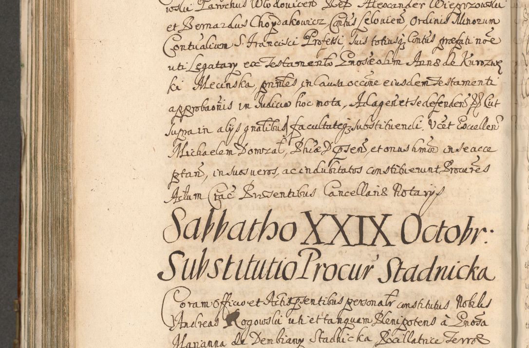 Zdjęcie nr 804 dla obiektu archiwalnego: Acta actorum, decretorum, sententiarum, erectionum, confirmationum, institutionum, resignationum, constitutionum, provisionum, quietationum, submissionum, protestationum, substitutionum R. D. Petri Gembicki, episcopi Cracoviensis, ducis Severiae in a. D. 1650 et 1651 acticatorum. Volumen V