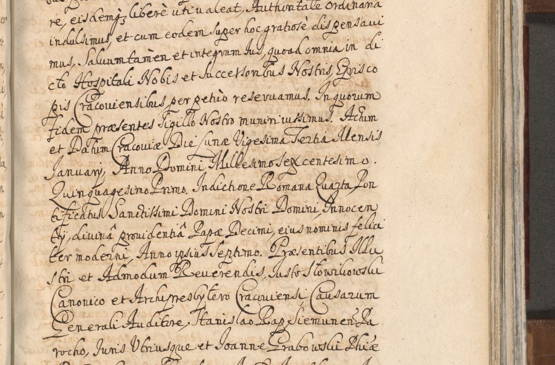 Zdjęcie nr 1003 dla obiektu archiwalnego: Acta actorum, decretorum, sententiarum, erectionum, confirmationum, institutionum, resignationum, constitutionum, provisionum, quietationum, submissionum, protestationum, substitutionum R. D. Petri Gembicki, episcopi Cracoviensis, ducis Severiae in a. D. 1650 et 1651 acticatorum. Volumen V