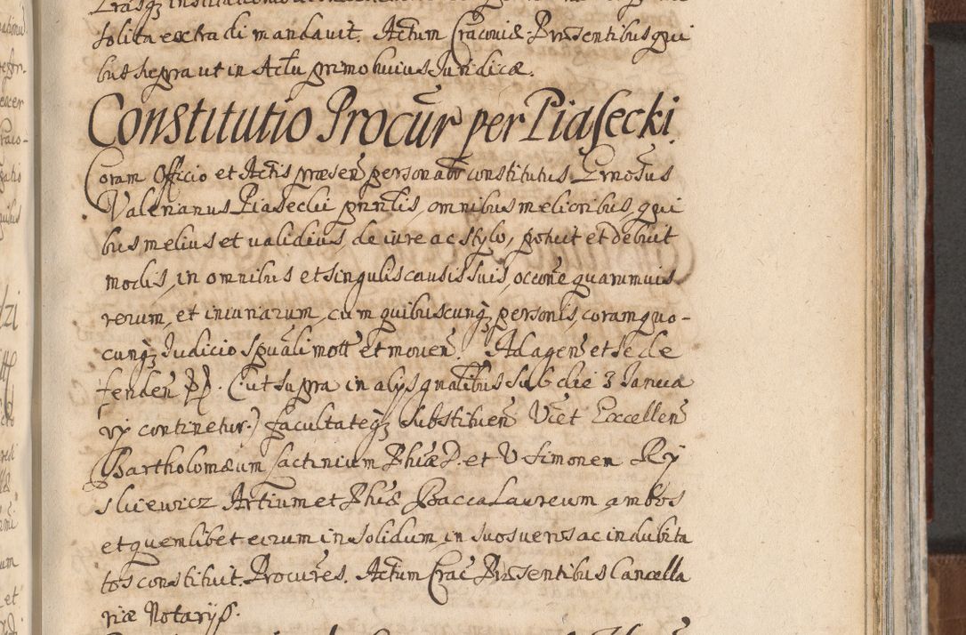 Zdjęcie nr 961 dla obiektu archiwalnego: Acta actorum, decretorum, sententiarum, erectionum, confirmationum, institutionum, resignationum, constitutionum, provisionum, quietationum, submissionum, protestationum, substitutionum R. D. Petri Gembicki, episcopi Cracoviensis, ducis Severiae in a. D. 1650 et 1651 acticatorum. Volumen V