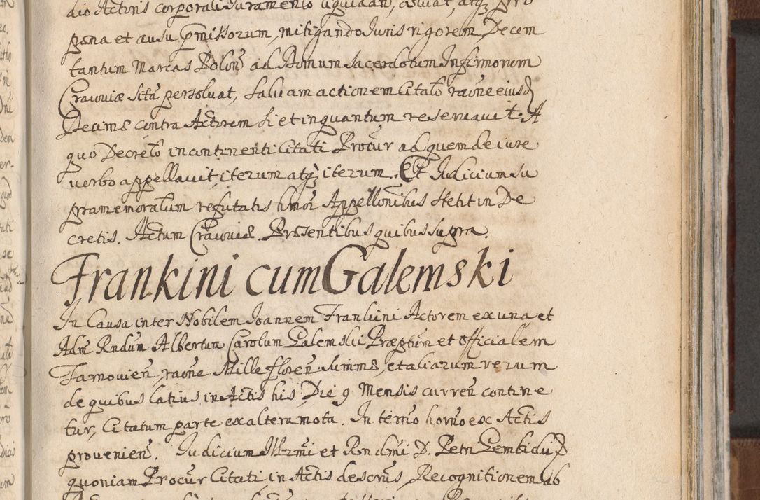 Zdjęcie nr 957 dla obiektu archiwalnego: Acta actorum, decretorum, sententiarum, erectionum, confirmationum, institutionum, resignationum, constitutionum, provisionum, quietationum, submissionum, protestationum, substitutionum R. D. Petri Gembicki, episcopi Cracoviensis, ducis Severiae in a. D. 1650 et 1651 acticatorum. Volumen V