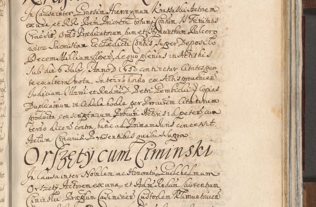Zdjęcie nr 955 dla obiektu archiwalnego: Acta actorum, decretorum, sententiarum, erectionum, confirmationum, institutionum, resignationum, constitutionum, provisionum, quietationum, submissionum, protestationum, substitutionum R. D. Petri Gembicki, episcopi Cracoviensis, ducis Severiae in a. D. 1650 et 1651 acticatorum. Volumen V