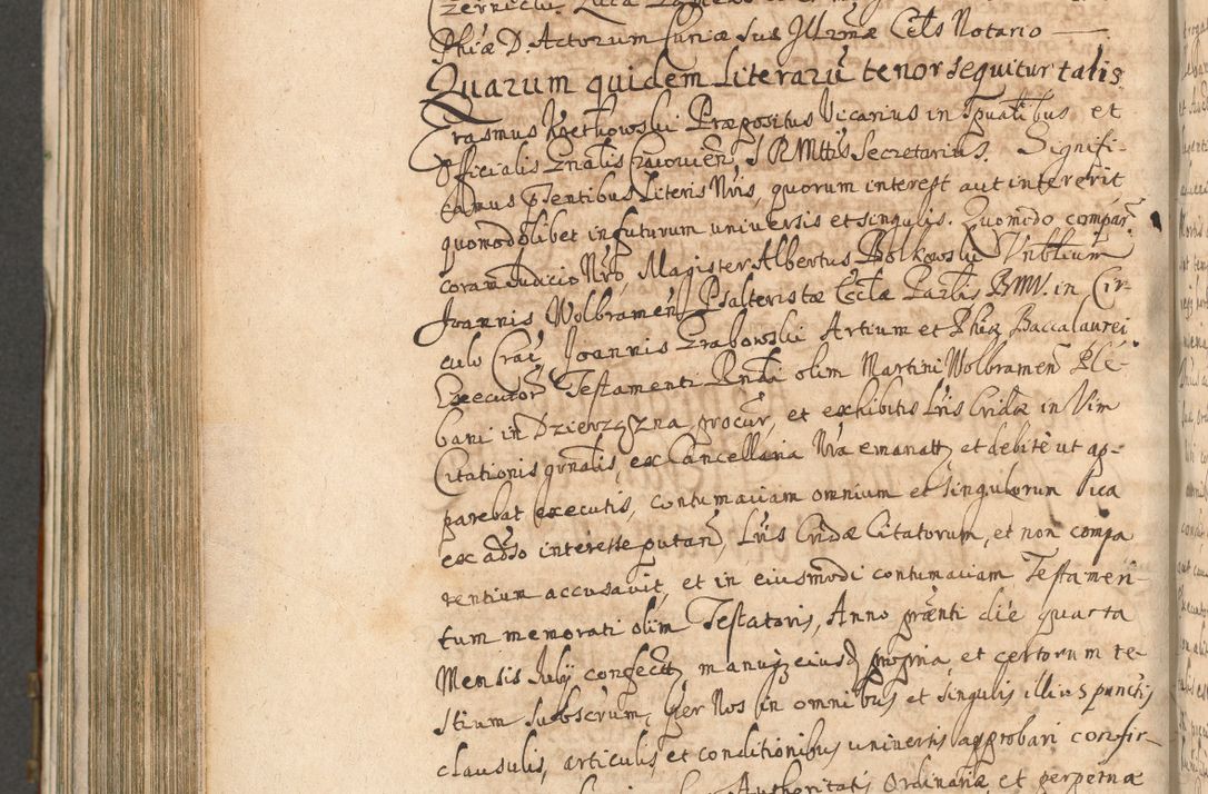 Zdjęcie nr 914 dla obiektu archiwalnego: Acta actorum, decretorum, sententiarum, erectionum, confirmationum, institutionum, resignationum, constitutionum, provisionum, quietationum, submissionum, protestationum, substitutionum R. D. Petri Gembicki, episcopi Cracoviensis, ducis Severiae in a. D. 1650 et 1651 acticatorum. Volumen V