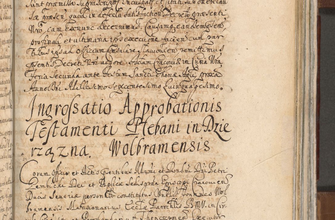 Zdjęcie nr 913 dla obiektu archiwalnego: Acta actorum, decretorum, sententiarum, erectionum, confirmationum, institutionum, resignationum, constitutionum, provisionum, quietationum, submissionum, protestationum, substitutionum R. D. Petri Gembicki, episcopi Cracoviensis, ducis Severiae in a. D. 1650 et 1651 acticatorum. Volumen V