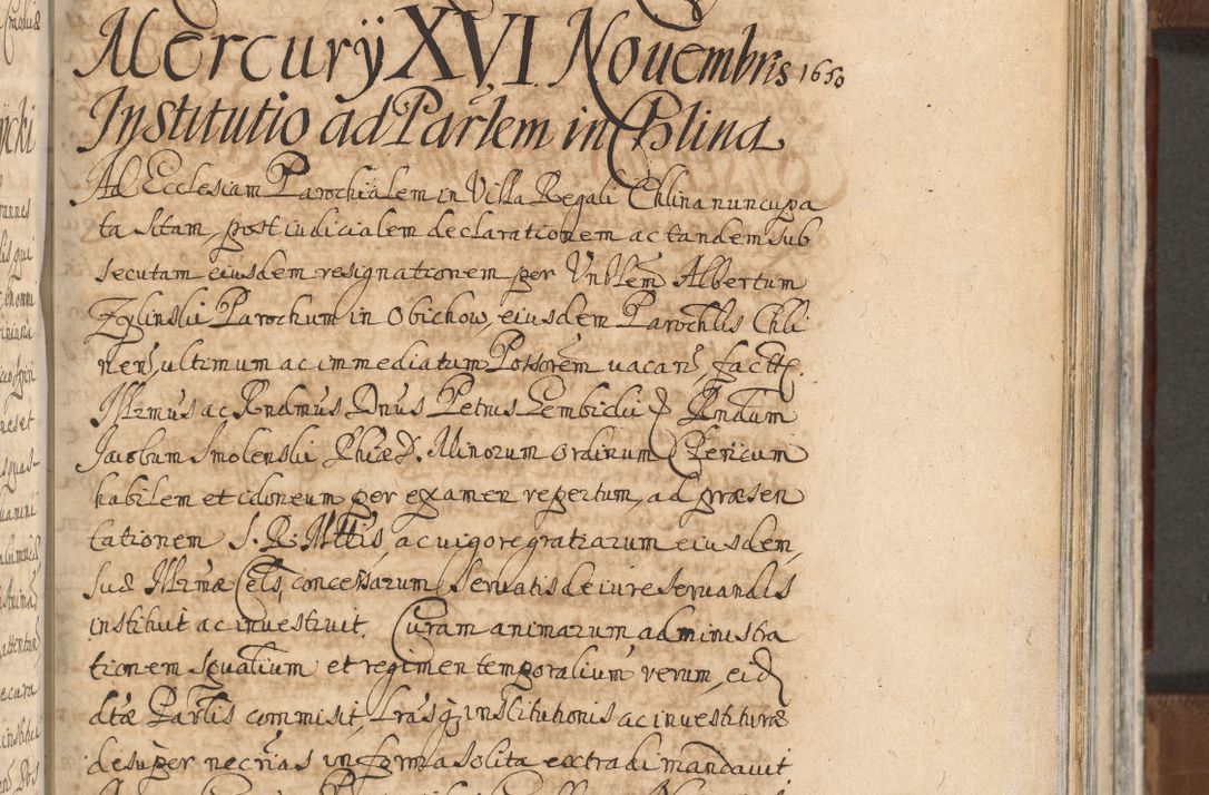 Zdjęcie nr 909 dla obiektu archiwalnego: Acta actorum, decretorum, sententiarum, erectionum, confirmationum, institutionum, resignationum, constitutionum, provisionum, quietationum, submissionum, protestationum, substitutionum R. D. Petri Gembicki, episcopi Cracoviensis, ducis Severiae in a. D. 1650 et 1651 acticatorum. Volumen V
