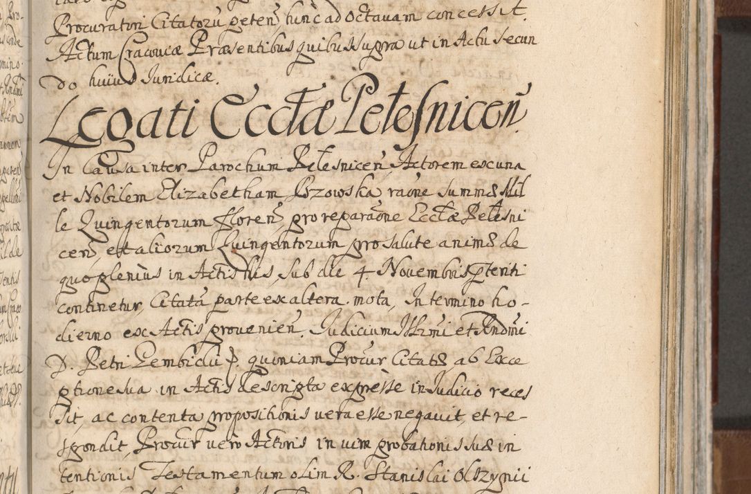 Zdjęcie nr 891 dla obiektu archiwalnego: Acta actorum, decretorum, sententiarum, erectionum, confirmationum, institutionum, resignationum, constitutionum, provisionum, quietationum, submissionum, protestationum, substitutionum R. D. Petri Gembicki, episcopi Cracoviensis, ducis Severiae in a. D. 1650 et 1651 acticatorum. Volumen V